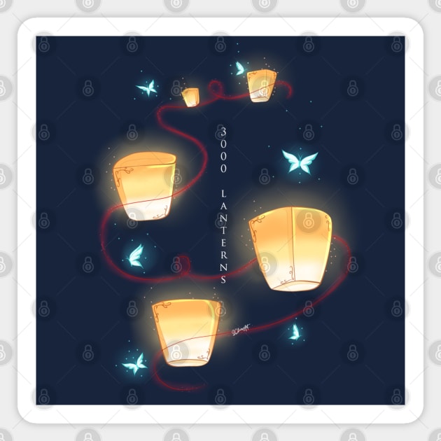 Three thousand lanterns - Qiandeng Temple Sticker by LChiaraArt